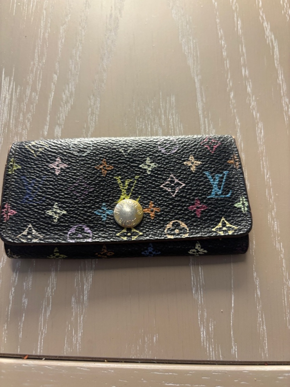 Louis Vuitton Black Multicolor Monogram Snap key holder some wear see pictures